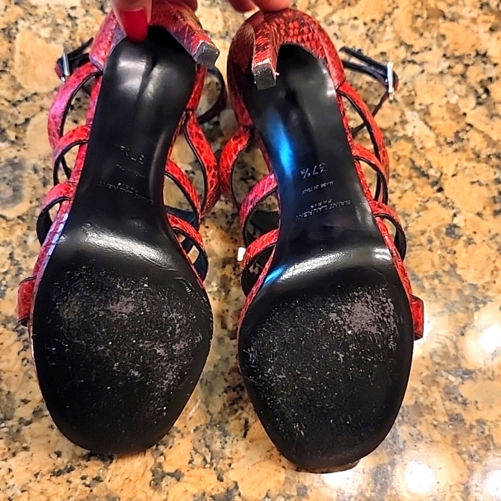 Saint Laurent Paris Red heels. Very sexy. Size 37.5. EU. Also fits 7. US. - Picture 7 of 9